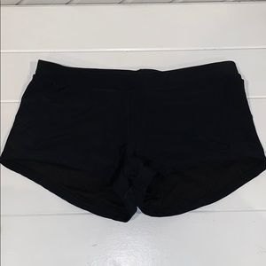 Black boy-short bikini bottoms